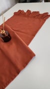Venüs Keten 2-Kenar Fırfırlı Vintage Runner Örtü Kiremit 40X110