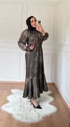 SATEN ELBİSE YEŞİL