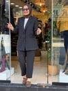 1111 BLAZER CEKETLİ TAKIM KAHVE ÇİZGİLİ