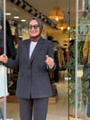 1111 BLAZER CEKETLİ TAKIM KAHVE ÇİZGİLİ