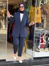 1111 BLAZER CEKETLİ TAKIM LACİ ÇİZGİLİ