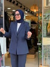 1111 BLAZER CEKETLİ TAKIM LACİ ÇİZGİLİ