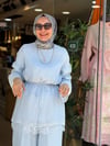14503 DANTELLİ TAKIM BEBE MAVİSİ