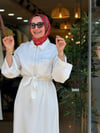 2556 TENSEL KOT ELBİSE BEYAZ