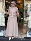 2585 CEKETLİ ELBİSE KREM