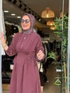 3034 BELDEN BAĞLAMALI ELBİSE BORDO