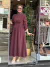 3034 BELDEN BAĞLAMALI ELBİSE BORDO