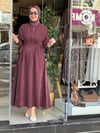 3034 BELDEN BAĞLAMALI ELBİSE BORDO
