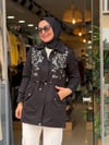 3312 TAŞLI TRENÇKOT SİYAH