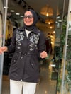 3312 TAŞLI TRENÇKOT SİYAH