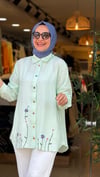 333 ÇİÇEKLİ GÖMLEK YEŞİL