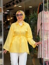 3379 KENDİNDEN ÇİZGİLİ GÖMLEK SARI