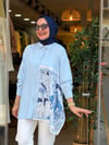 3380 ASİMETRİK GÖMLEK MAVİ