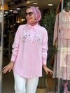 3645 PEMBE TAŞLI GÖMLEK