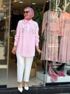 3645 PEMBE TAŞLI GÖMLEK