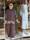 3657 TAŞ İŞLEMELİ TAKIM KAHVE