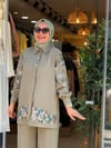 3657 TAŞ İŞLEMELİ TAKIM YEŞİL