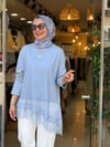 37427 DANTELLİ TUNİK MAVİ