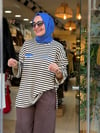 390 İNCE ÇİZGİLİ KAHVE KREM
