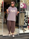 5659 ÇİZGİLİ SWEAT KAHVE PEMBE