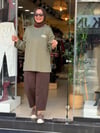 5659 ÇİZGİLİ SWEAT KAHVE YEŞİL