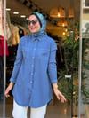 5678 TENSEL GÖMLEK DÜZ KOYU MAVİ
