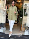 5741 YEŞİL DANTELLİ GÖMLEK