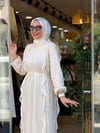 5858 DANTELLİ KREM ELBİSE