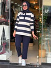 5889 YAKALI ÇİZGİLİ SWEAT LACİ