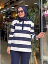 5889 YAKALI ÇİZGİLİ SWEAT LACİ
