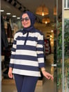 5889 YAKALI ÇİZGİLİ SWEAT LACİ