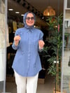 7343 TENSEL GÖMLEK MAVİ