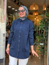 7343 YILDIZLI TENSEL GÖMLEK LACİVERT