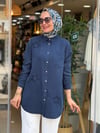 7343 YILDIZLI TENSEL GÖMLEK LACİVERT