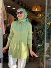 7418 TENSEL GÖMLEK PAPATYA KOYU YEŞİL