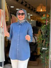7418 TENSEL GÖMLEK PAPATYA MAVİ