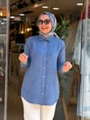 7418 TENSEL GÖMLEK PAPATYA MAVİ