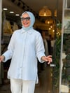 7837 PAMUK ÇİZGİLİ GÖMLEK MAVİ
