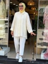 7837 PAMUK ÇİZGİLİ GÖMLEK SARI