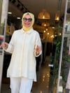 7837 PAMUK ÇİZGİLİ GÖMLEK SARI