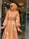 8596 ŞİFON ELBİSE SARI