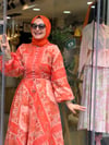 8596 ŞİFON ELBİSE TURUNCU