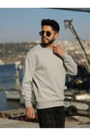 Bisiklet Yaka Oversize Şardonlu Basic Erkek Sweatshirt %95 PAMUK 9901