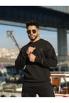 Bisiklet Yaka Oversize Şardonlu Basic Erkek Sweatshirt %95 PAMUK 9901