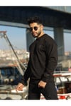 Bisiklet Yaka Oversize Şardonlu Basic Erkek Sweatshirt %95 PAMUK 9901