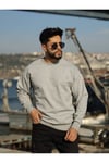 Bisiklet Yaka Oversize Şardonlu Basic Erkek Sweatshirt %95 PAMUK 9901