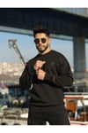 Bisiklet Yaka Oversize Şardonlu Basic Erkek Sweatshirt %95 PAMUK 9901