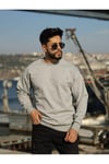 Bisiklet Yaka Oversize Şardonlu Basic Erkek Sweatshirt %95 PAMUK 9901