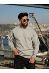 Bisiklet Yaka Oversize Şardonlu Basic Erkek Sweatshirt %95 PAMUK 9901