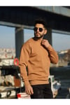 Bisiklet Yaka Oversize Şardonlu Basic Erkek Sweatshirt %95 PAMUK 9901